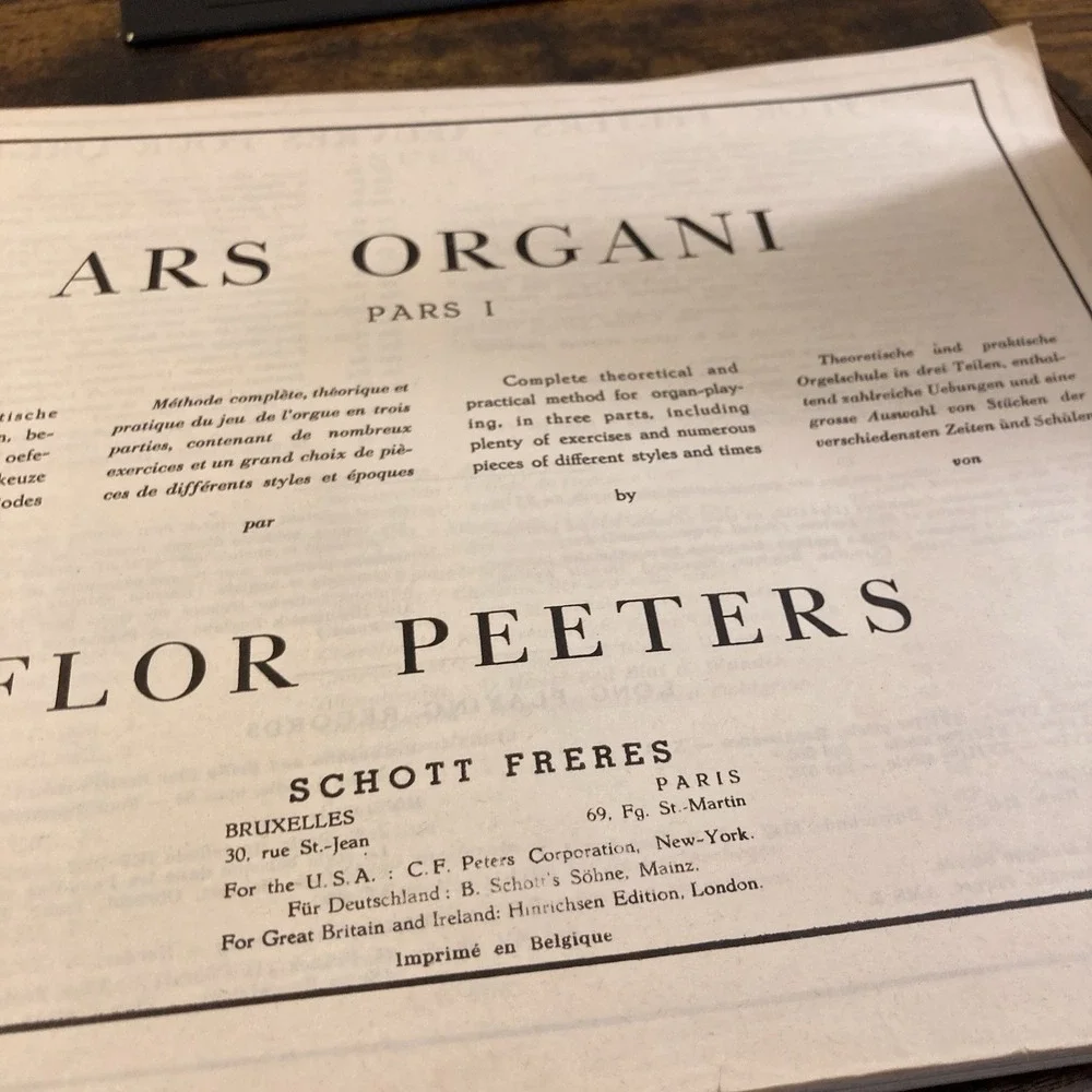 Song Book Ars Organi Volume I Flor Peeters‎ Method Edition XIV